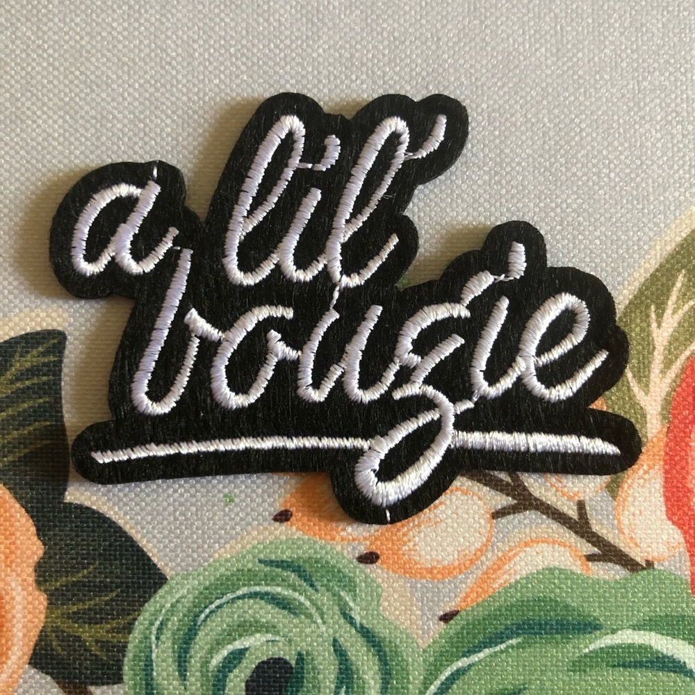 A Lil' Bougie Black & White Embroidered Patch
